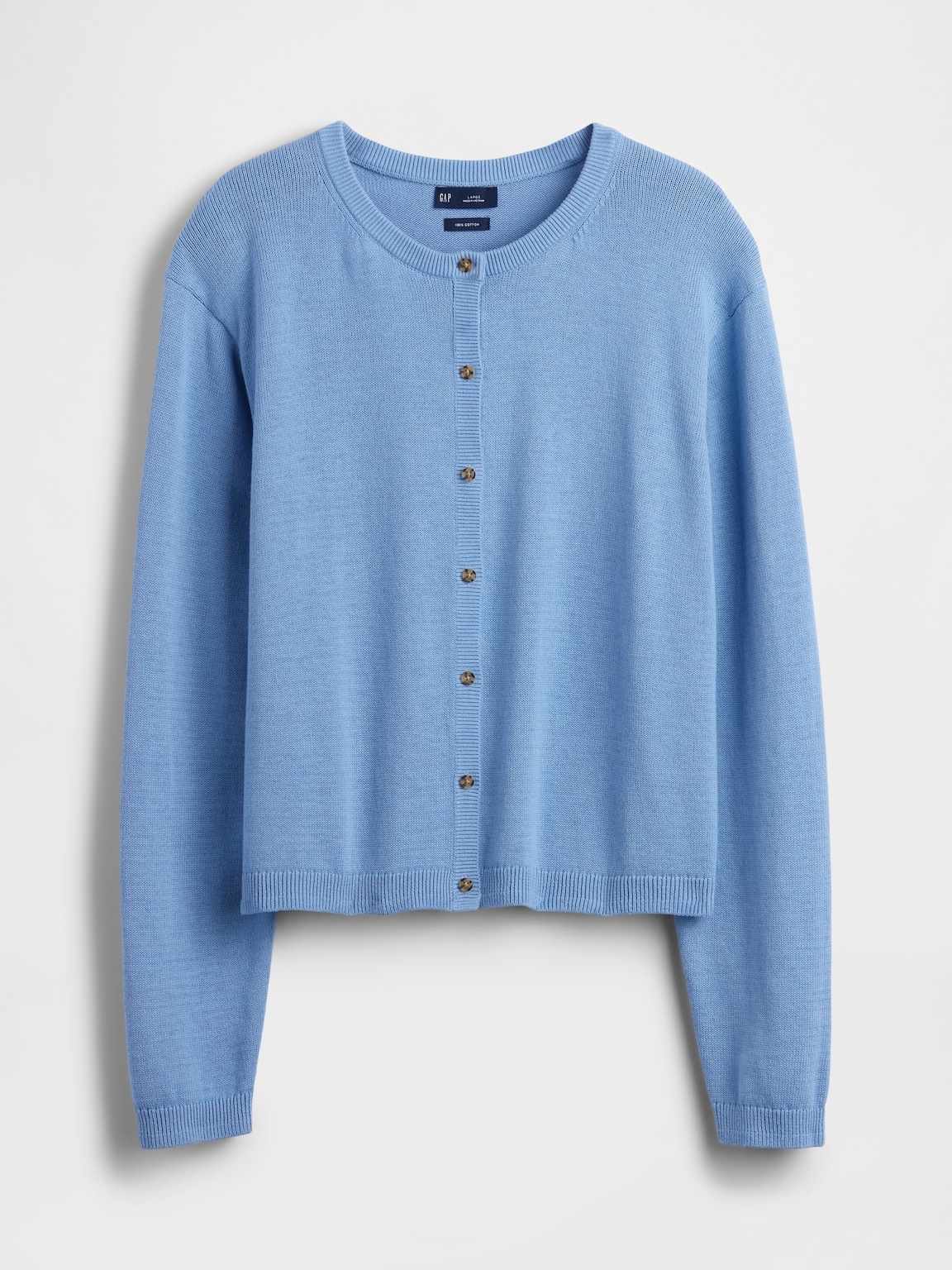 100% Cotton Relaxed Crop Cardigan Sweater