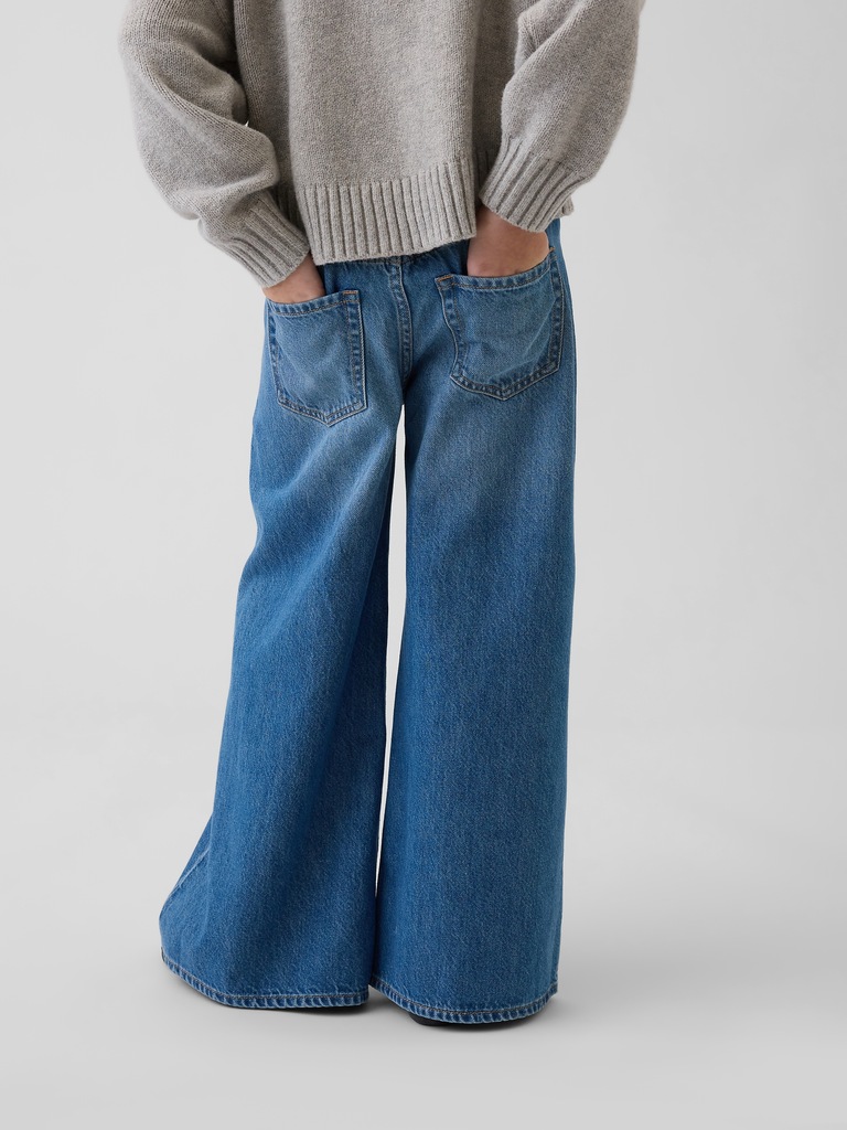 Kids Low Rise Beaded Easy Baggy Jeans