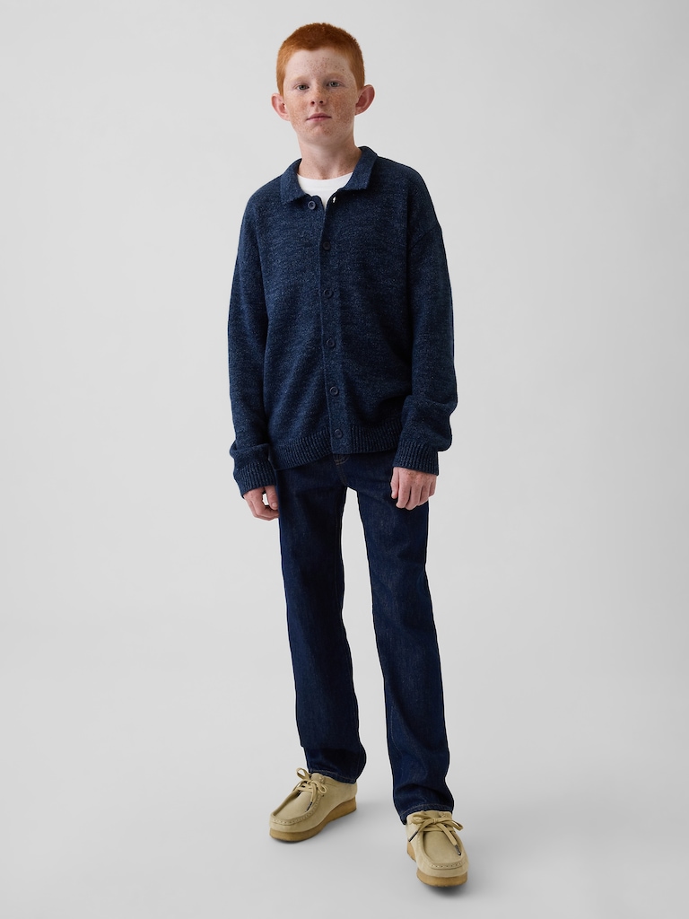 Kids Relaxed Polo Cardigan Sweater