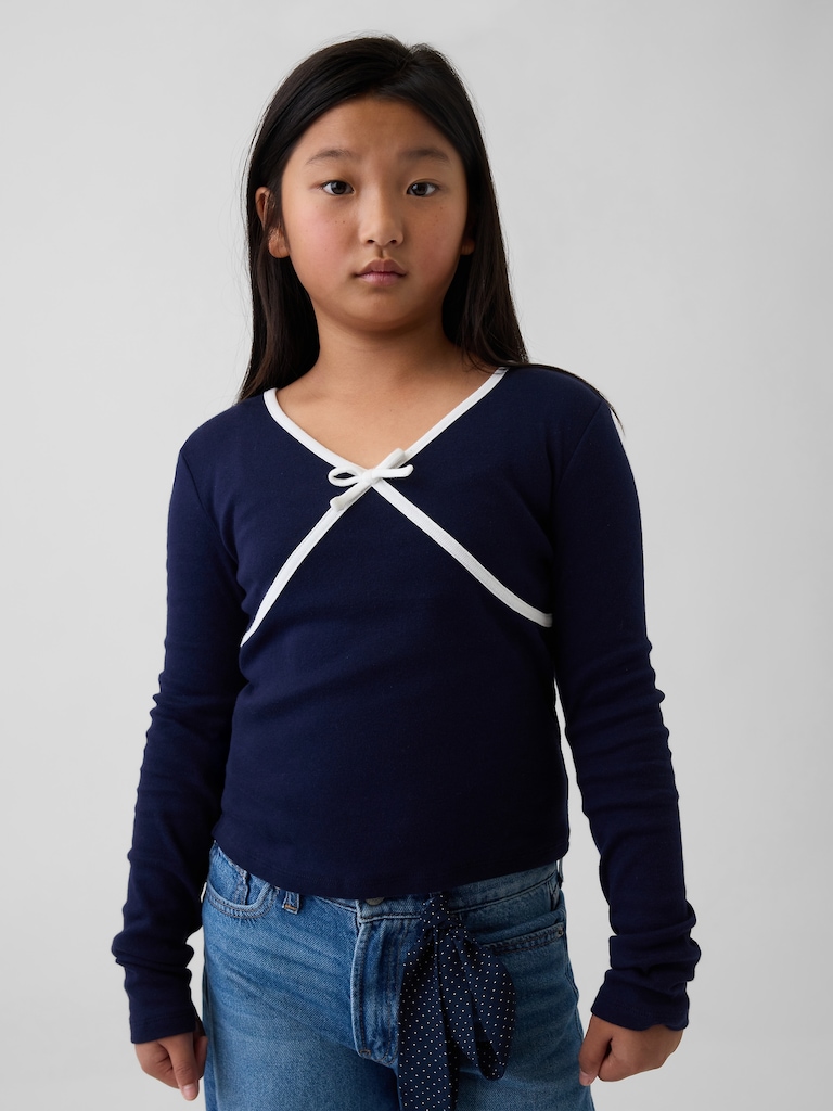 Kids Cross Front Bow T-Shirt