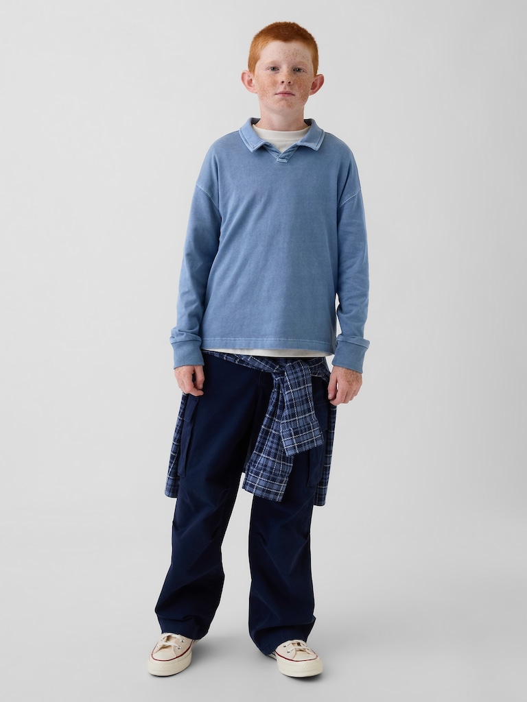 Kids Relaxed Washed Polo Shirt