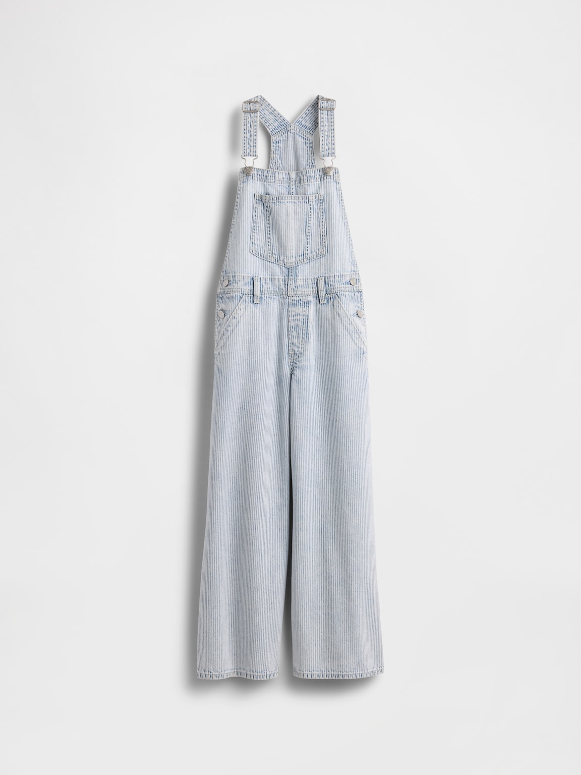Kids Denim Stripe Baggy Overalls