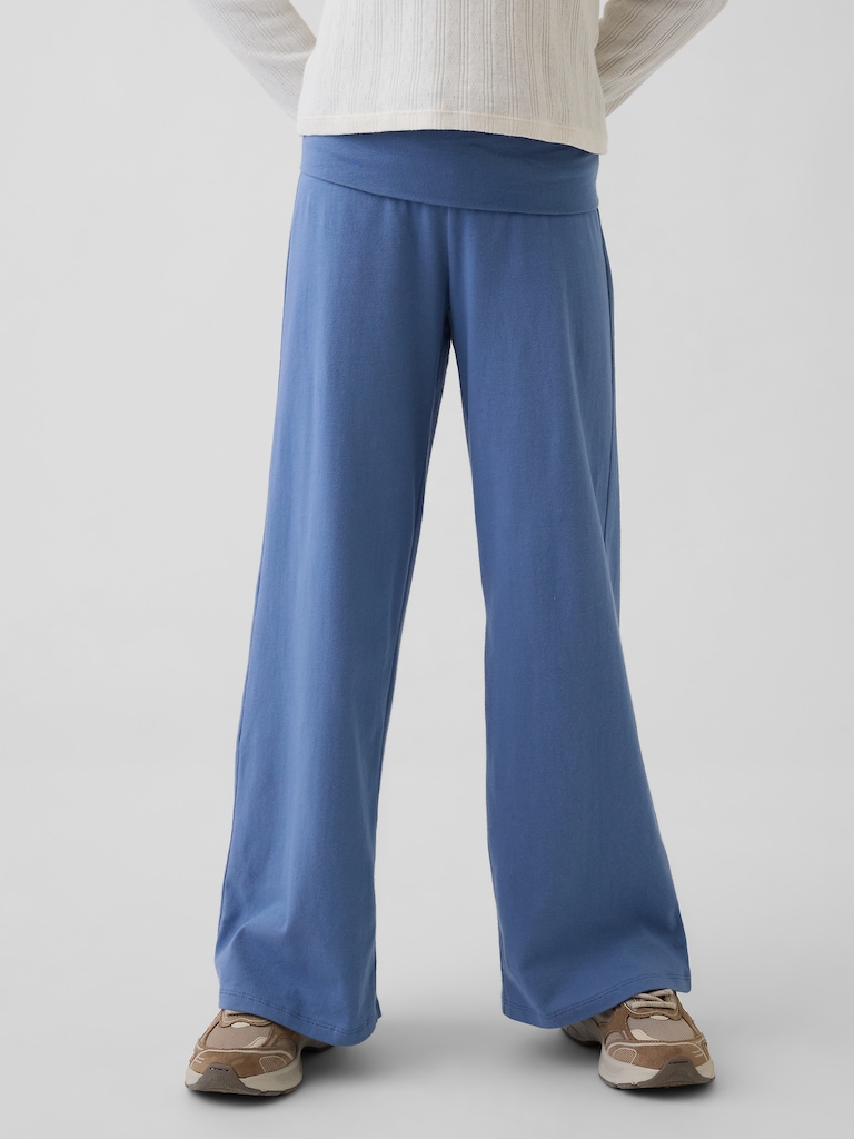 Kids Wide-Leg Foldover Leggings