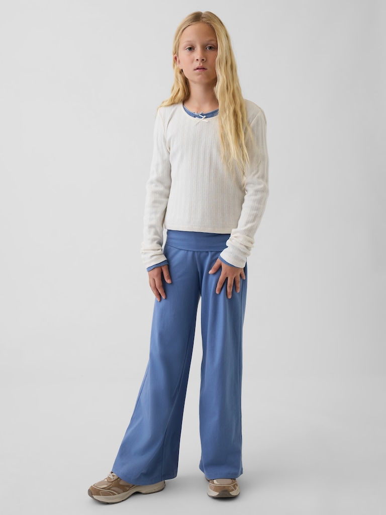 Kids Wide-Leg Foldover Leggings