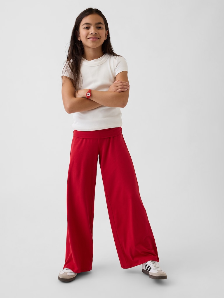 Kids Wide-Leg Foldover Leggings