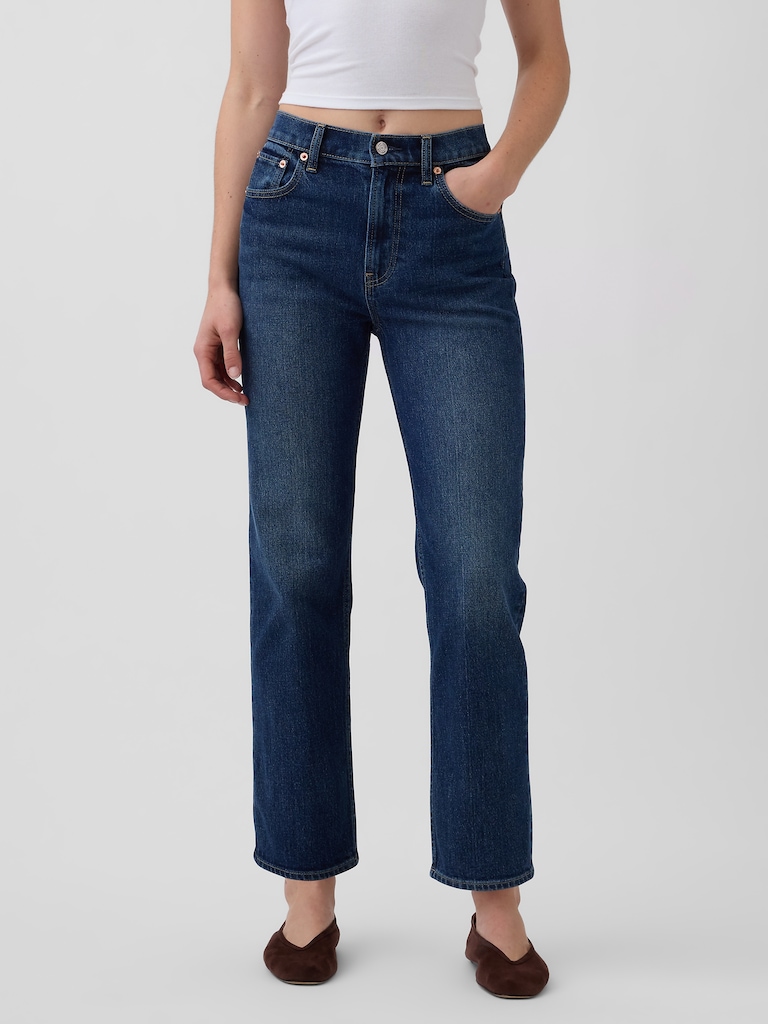 High Rise ’90s Slim Straight Crop Jeans
