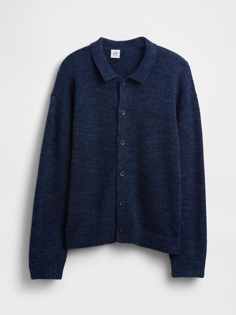 Kids Relaxed Polo Cardigan Sweater