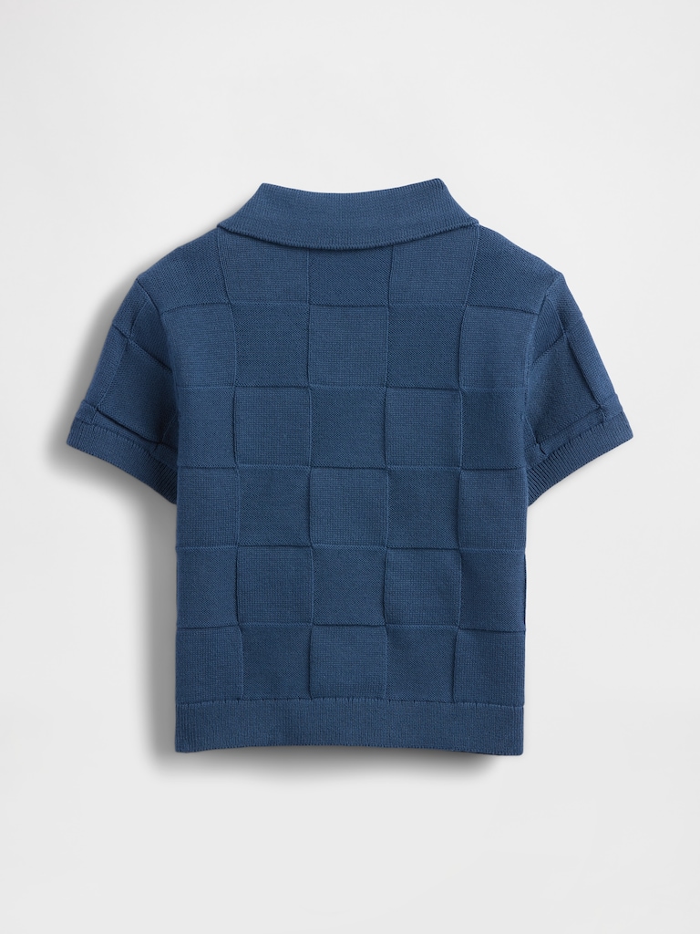 Baby & Toddler Johnny-Collar Checkered Sweater