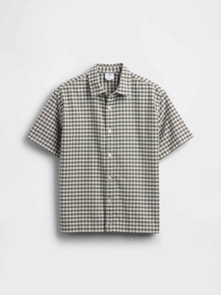 Kids Relaxed Plaid Oxford Shirt