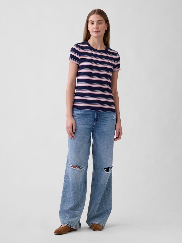 Essential Ribbed Crewneck T-Shirt