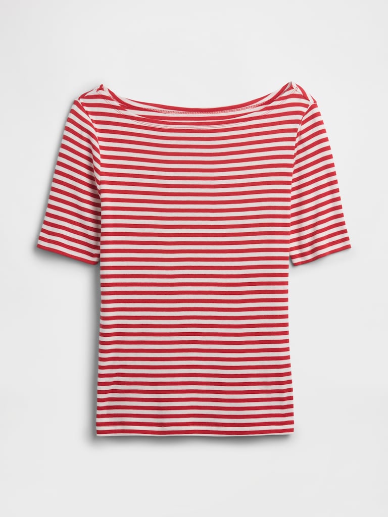 Modern Ribbed Boatneck T-Shirt
