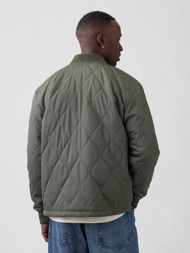 Relaxed Quilted Bomber Jacket