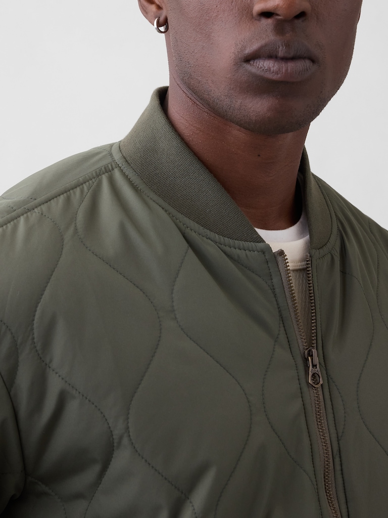 Relaxed Quilted Bomber Jacket