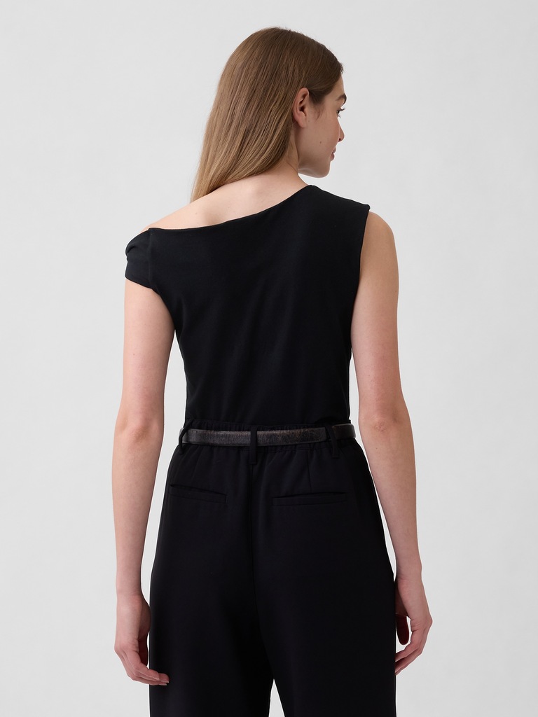 Stretch Jersey One-Shoulder Top