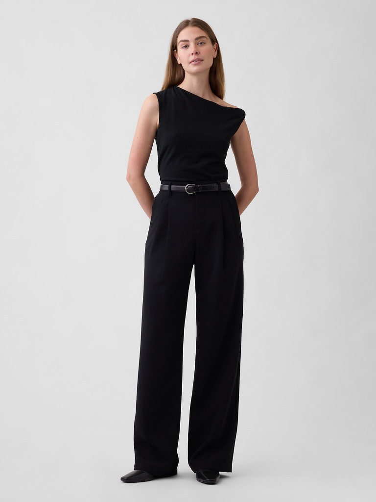 Stretch Jersey One-Shoulder Top