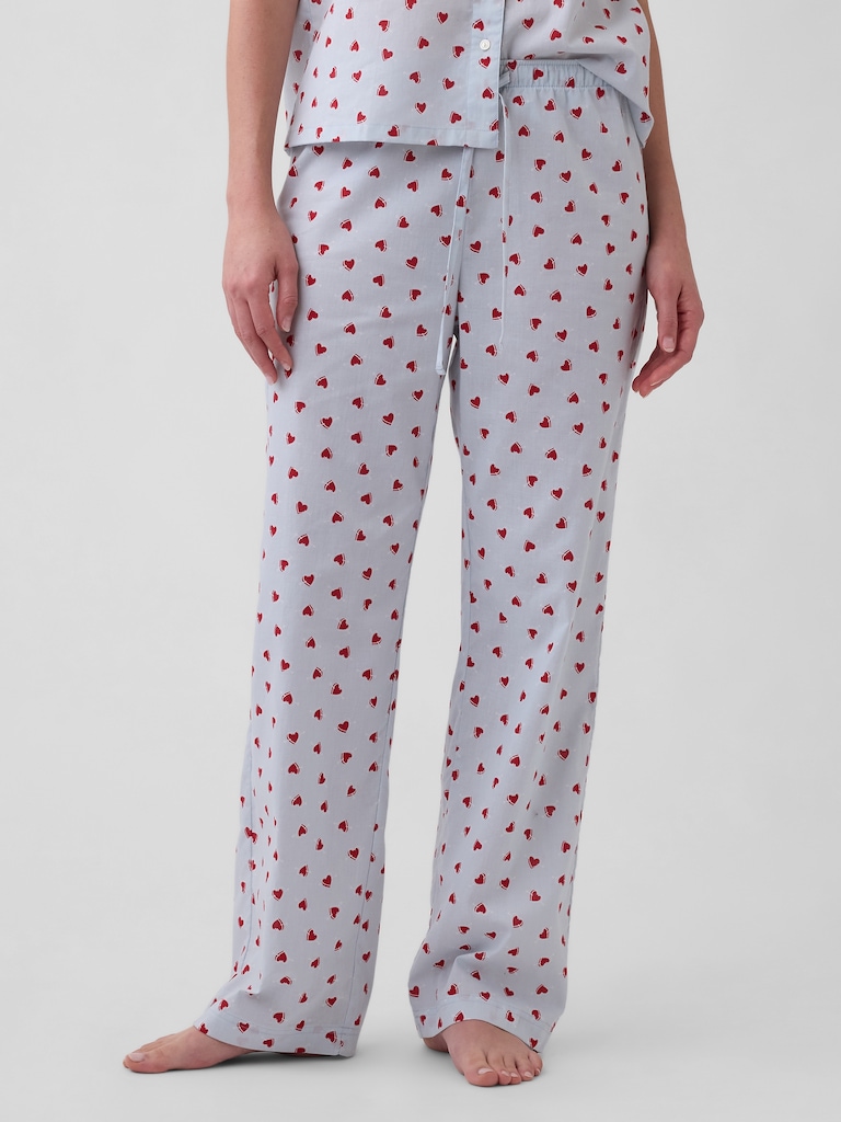 Print Poplin PJ Pants