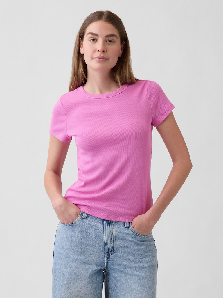 Essential Ribbed Crewneck T-Shirt