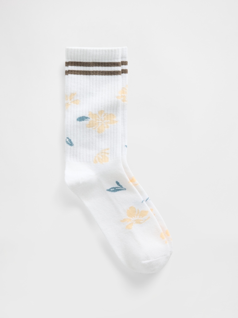 Floral Crew Socks