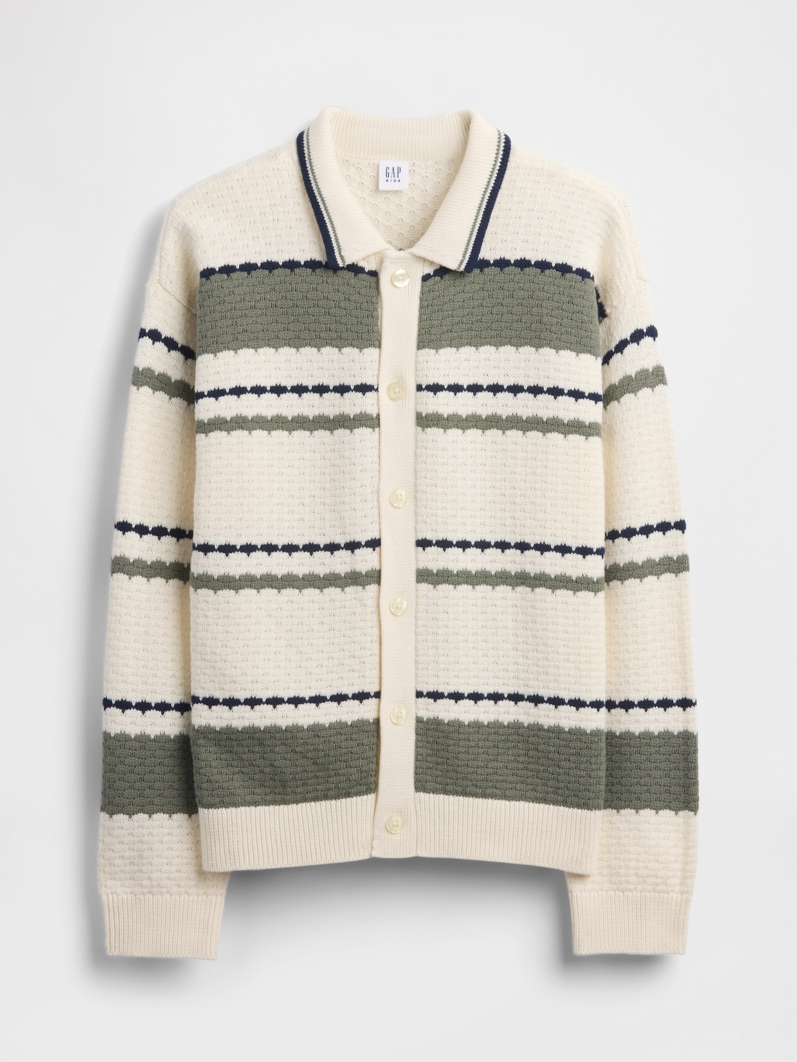 Kids Relaxed Polo Cardigan Sweater