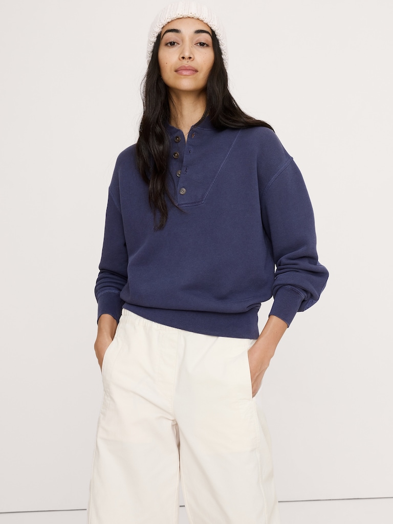 French Terry Henley Sweatshirt