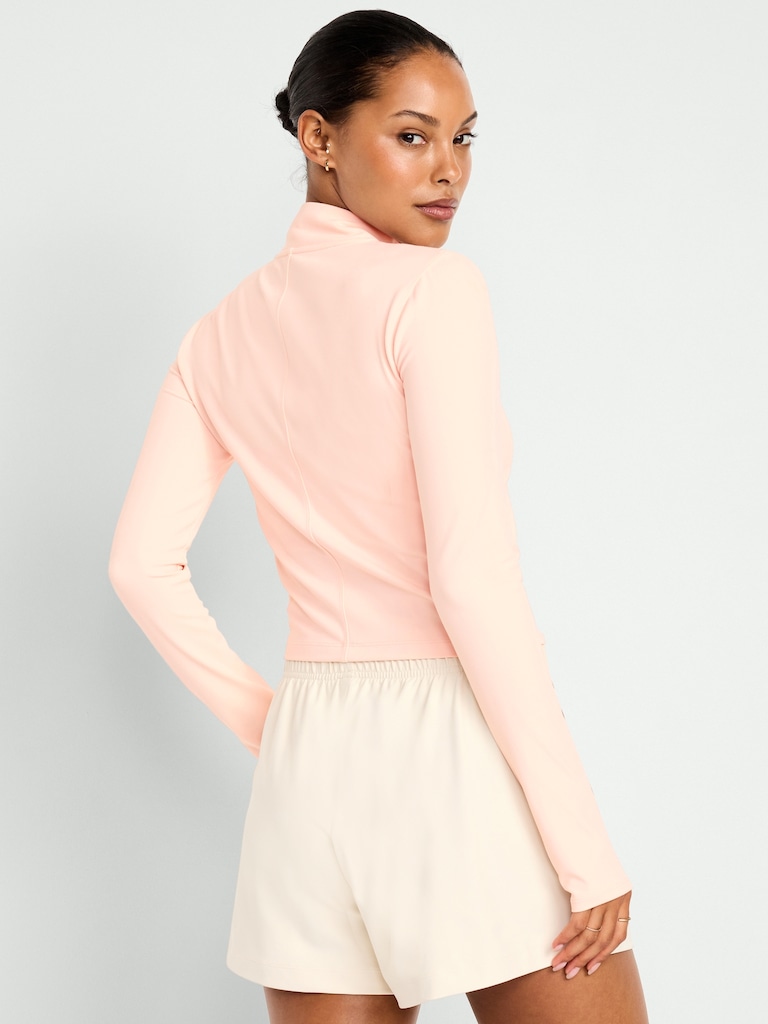 StudioSmooth Full-Zip Cropped Jacket