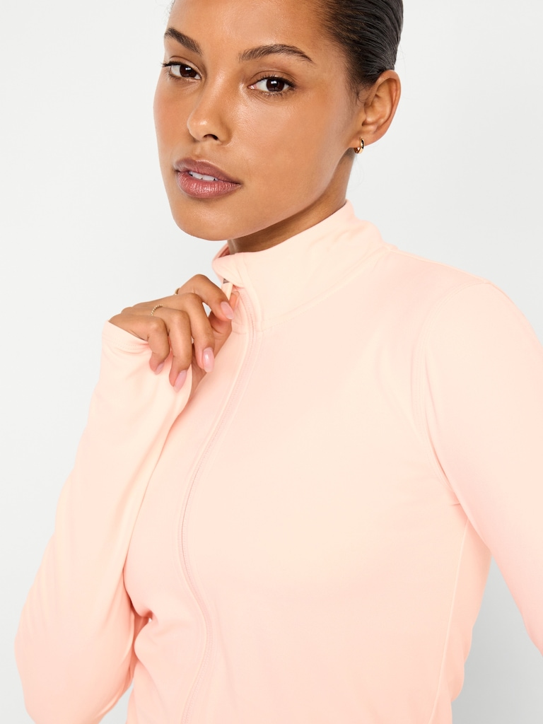 StudioSmooth Full-Zip Cropped Jacket
