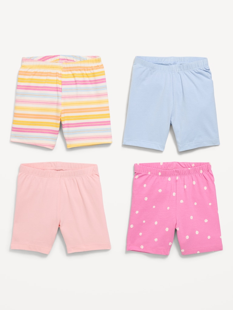 4-Pack Jersey-Knit Biker Shorts for Toddler Girls