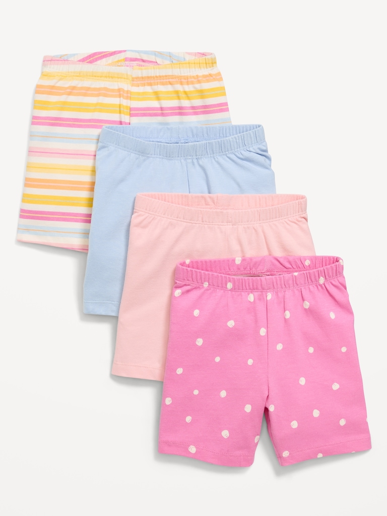4-Pack Jersey-Knit Biker Shorts for Toddler Girls