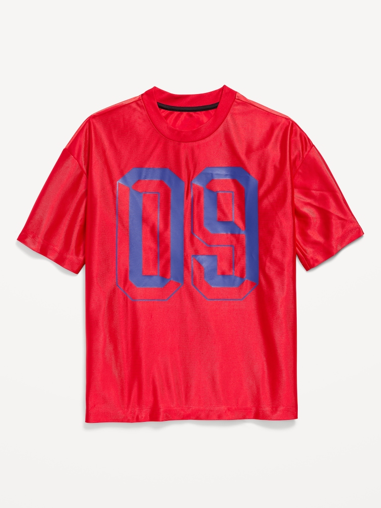Oversized Shiny Graphic Jersey T-Shirt for Boys