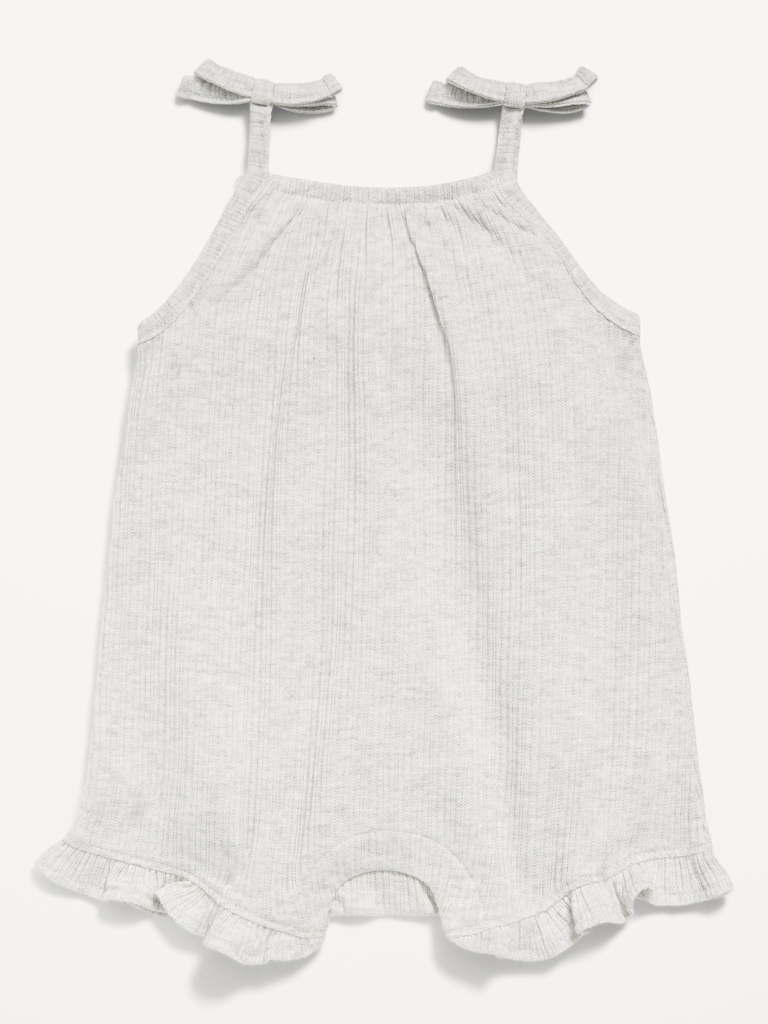 Sleeveless Tie-Strap One-Piece Romper for Baby