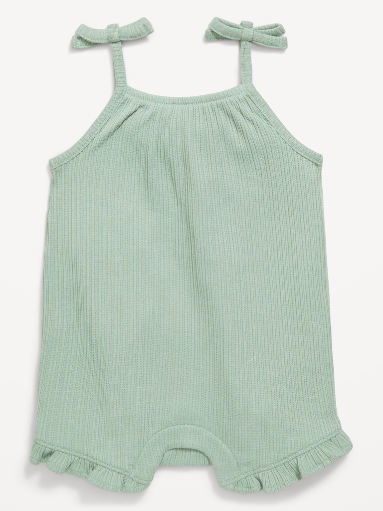 Sleeveless Tie-Strap One-Piece Romper for Baby