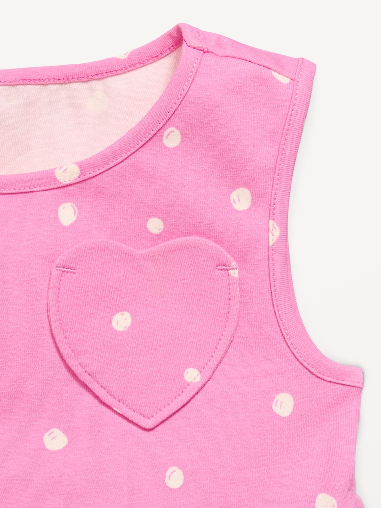 Sleeveless Heart-Pocket Dress 2-Pack for Toddler Girls