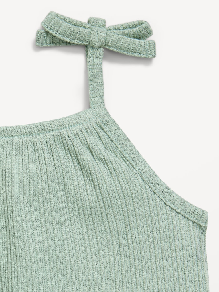 Sleeveless Tie-Strap One-Piece Romper for Baby