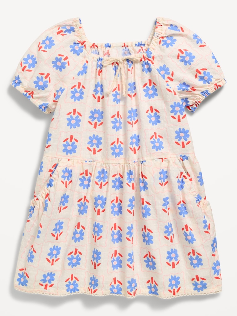 Printed Retro Swing Dress for Toddler Girls