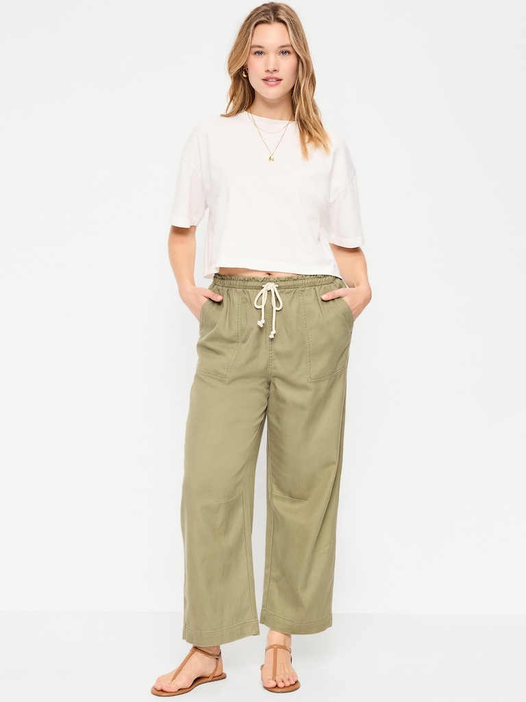 High-Waisted Utility Ankle Pants