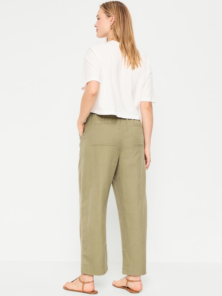 High-Waisted Utility Ankle Pants