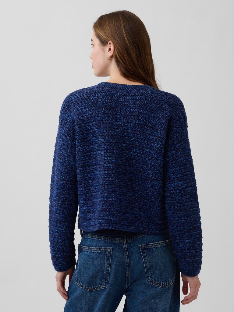 100% Cotton Textured Sweater Jacket