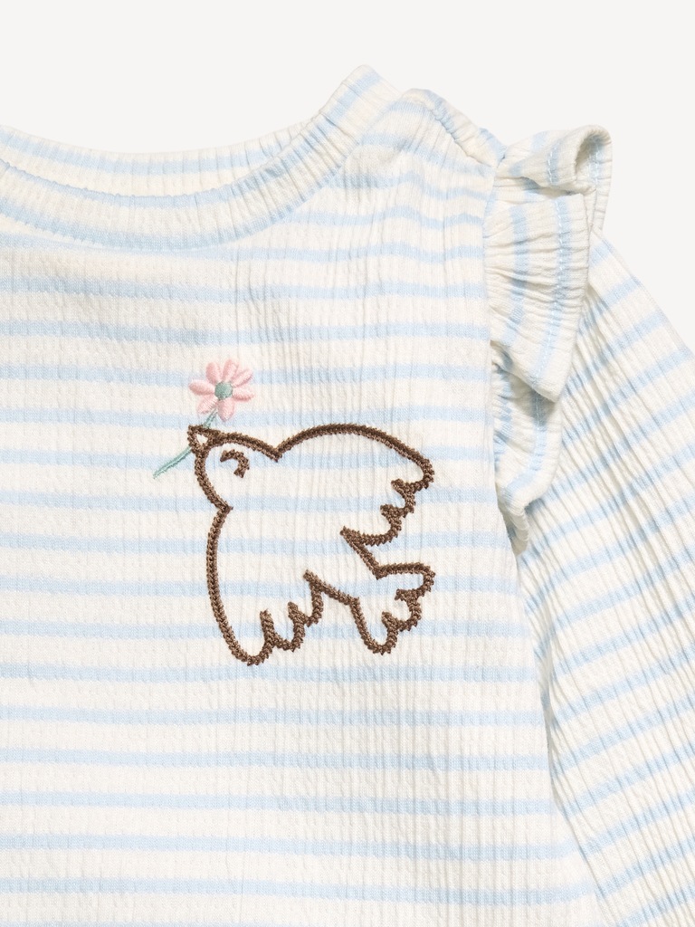 Long-Sleeve Ruffled Top and Wide-Leg Pants Set for Baby