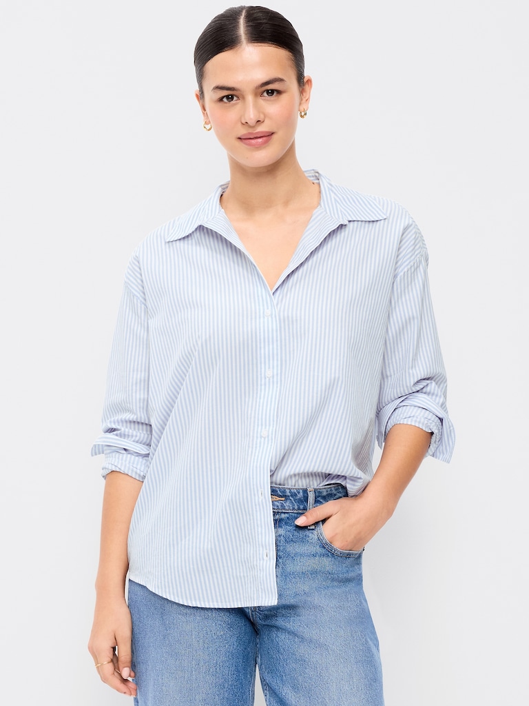 Tie-Back Button-Down Shirt