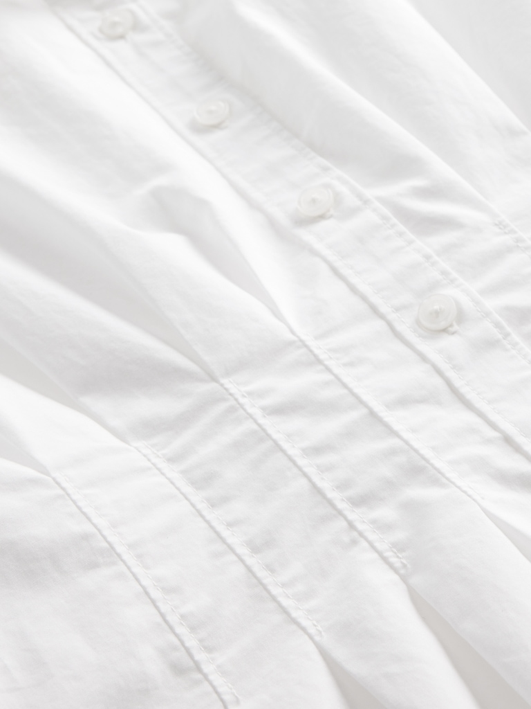 Poplin Cinched Midi Shirtdress