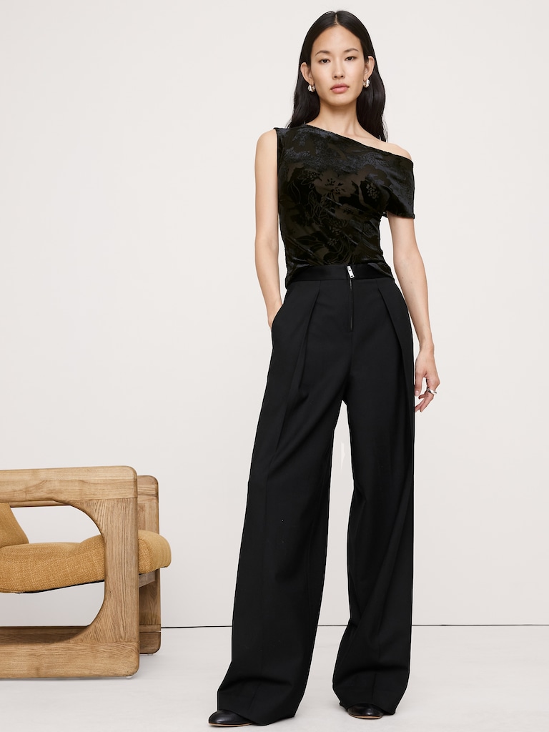 Burnout Velvet Off-Shoulder Top