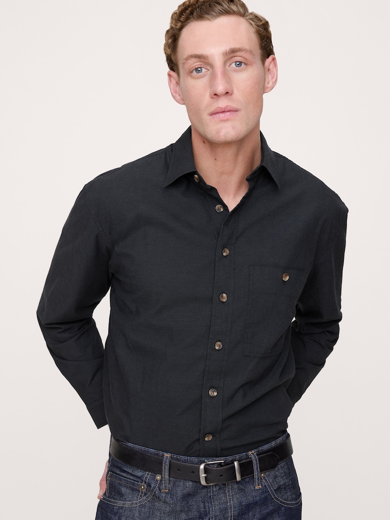 Relaxed-Fit Washed Cotton Poplin Shirt