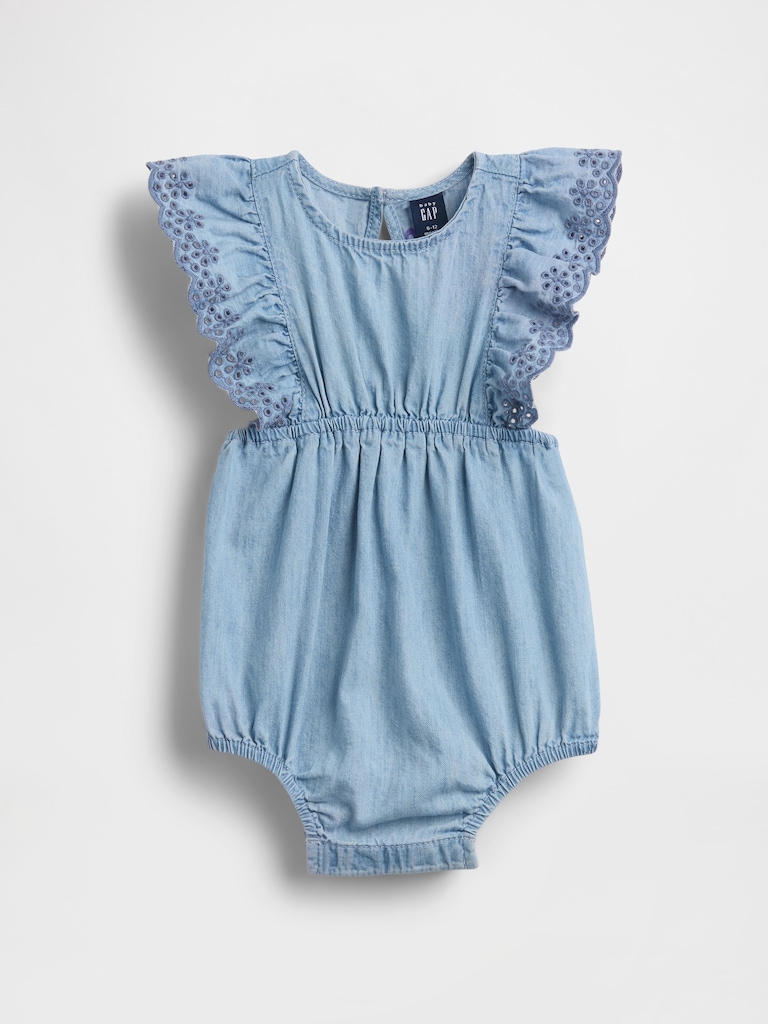 Baby Eyelet Denim One-Piece