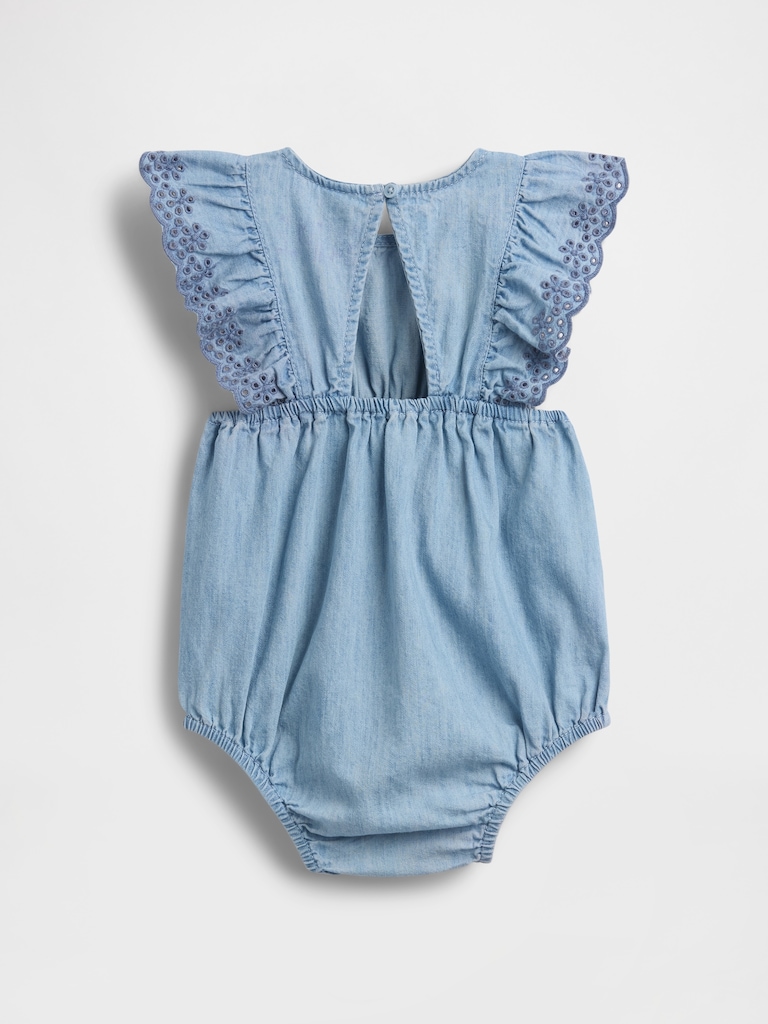 Baby Eyelet Denim One-Piece