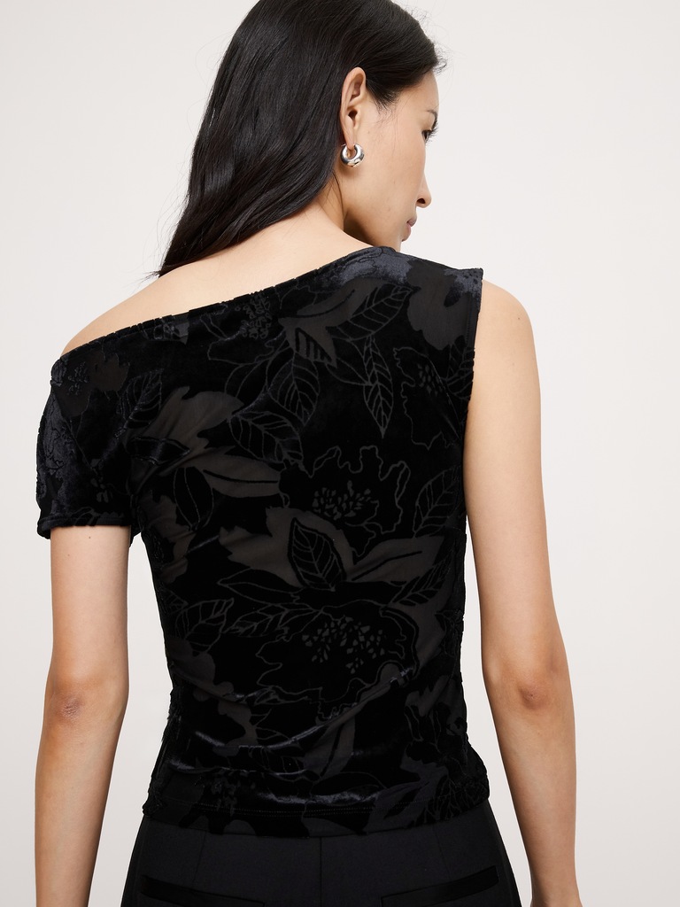 Burnout Velvet Off-Shoulder Top