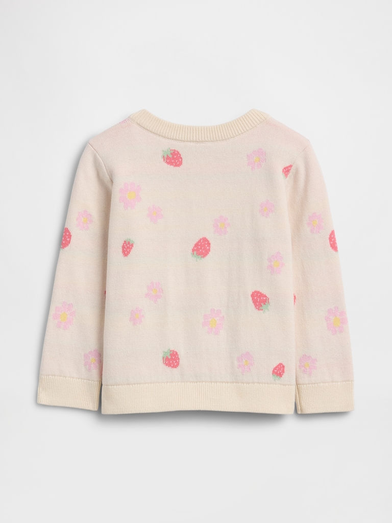 Baby Print Crewneck Cardigan