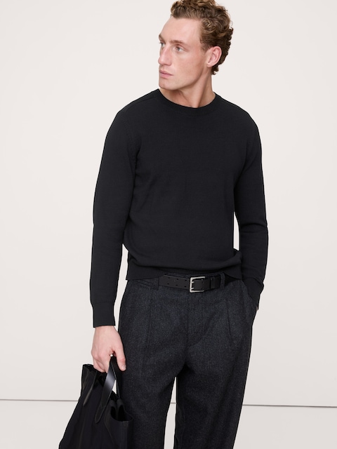 black dress sweater mens Men's Black Slim Fit Button-Up Cardigan.  HolloMen
