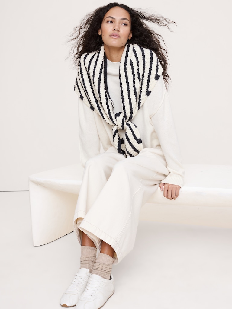 Merino-Cotton Triangle Scarf