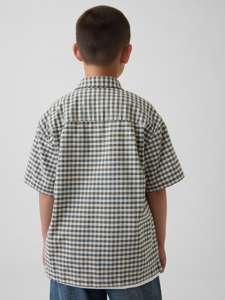 Kids Relaxed Plaid Oxford Shirt