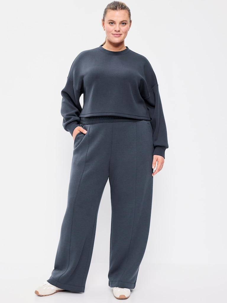 High-Waisted Bounce Fleece Wide-Leg Sweatpants